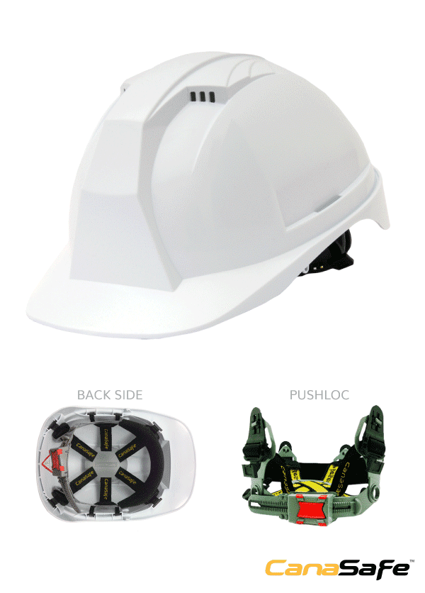 Canasafe Impactor II Pushloc White Safety Helmet