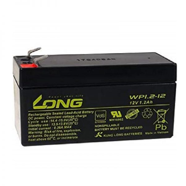 بطارية الرصاص الحمضية Long WP1.2-12, 12V, 1.2Ah القابلة لإعادة الشحن مختومة