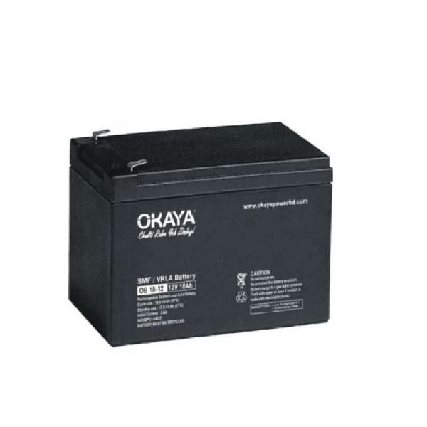 بطارية للتطبيق UPS / النسخ الاحتياطي من Okaya SMF OB 18-12 VRLA 12V, 18Ah