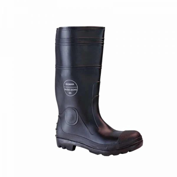 Rigman 81GBB-42 PVC Gumboots-Size 42-Black Color