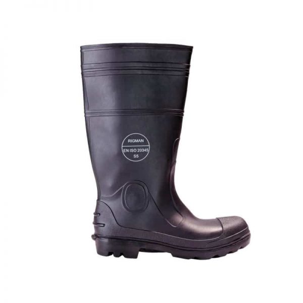 Rigman 81GBB-40 PVC Gumboots-Size 40-Black Color