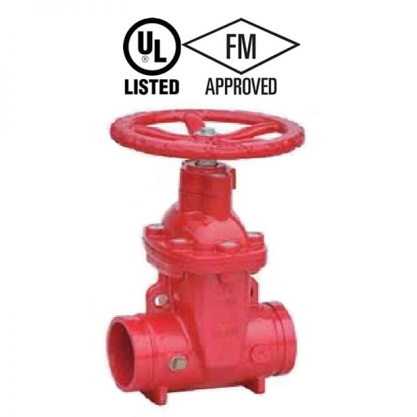 بوابة صمام الأخدود إلى نهاية الأخدود من FWIC ST0713-250 OS&Y