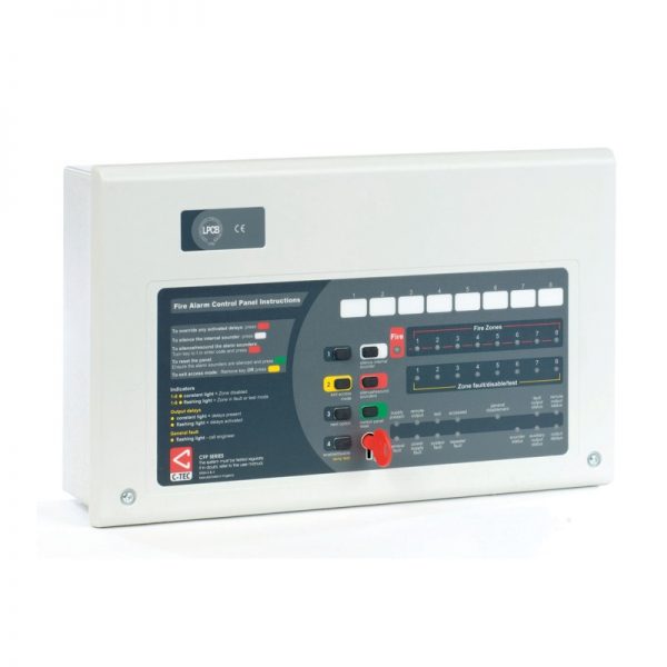 C-Tech CFP708E-4 Economy 8 Zone Conventional Fire Alarm Panel