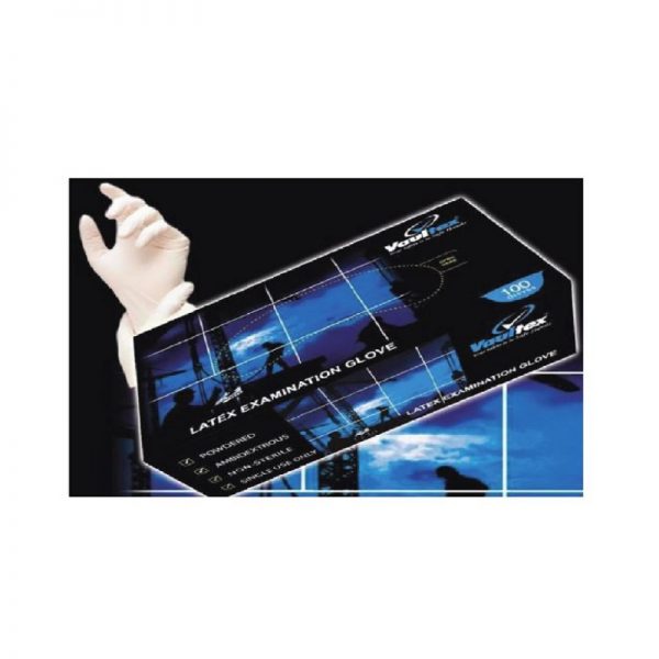 Vaultex Powdered Disposable Latex Examination Gloves