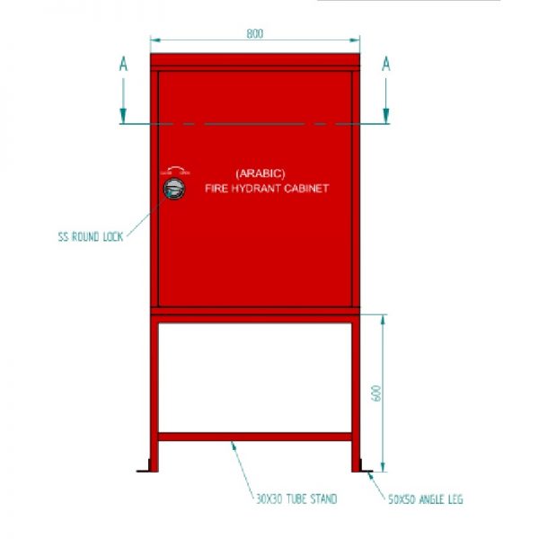 Self-stand fire Hose Single Door Cabinet Full Grp Red Color Finish  with Steel Stand Red Powder Coated Finish 1000MM x 800MM