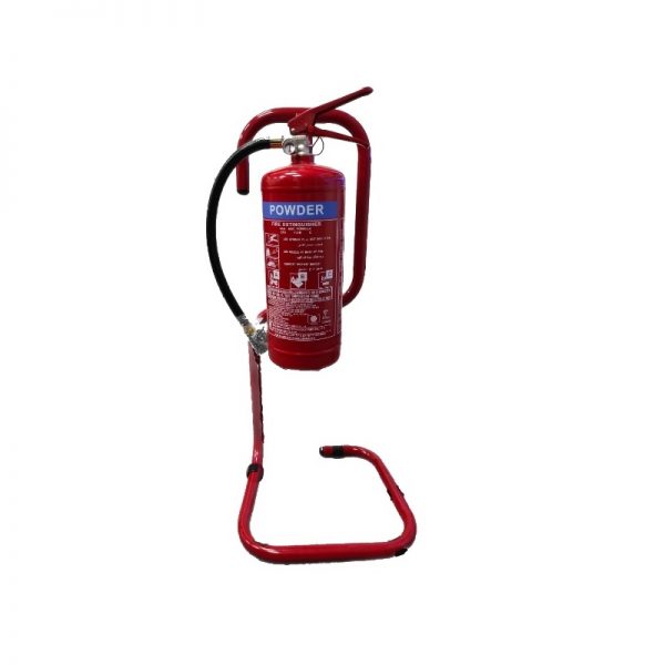 Single Fire Extinguisher Stand - Tubular Mild Steel - Red Powder Coating Finish