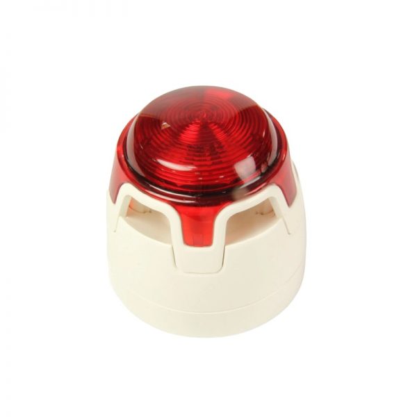 KAC CWSS-WR-S3 White Body Shallow Base Red LED Sounder Beacon