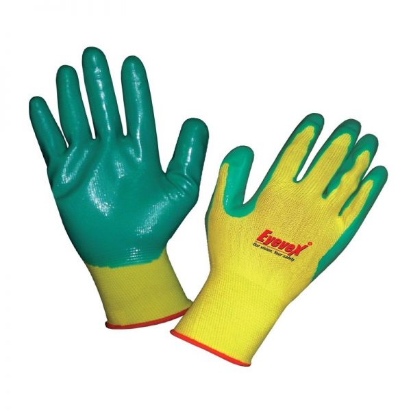 Eyevex SGN 901 Nitrile Palm Coated Glove Nylon Lined Hand Protection Glove(MOQ of 25 Pcs)