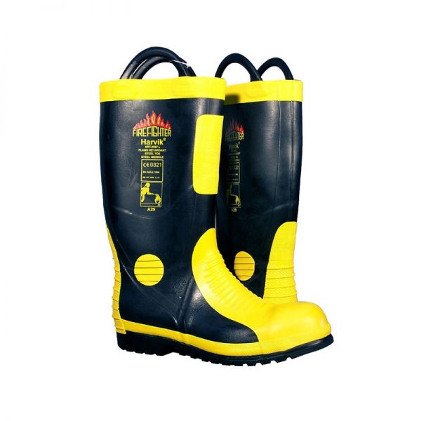 Harvik 9687L Electrical Insulative Black/ Yellow Fireman Boot