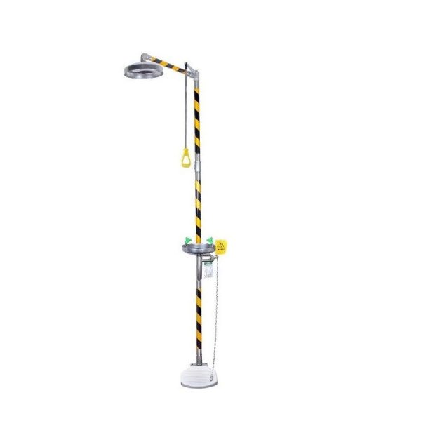 ME MD560SS Emergency EyeWash and Shower Combination Station Stainless Steel With Foot Treadle