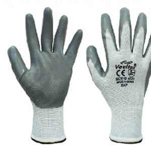 Vaultex BKP Grey Nitrile Coated Gloves With Cuff