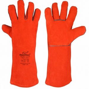 Vaultex TAM Welding Gloves With Piping- 16 Inch Red