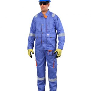 Vaultex TDB 100% Twill Pant & Shirt With Reflectives - European Style Petro Blue