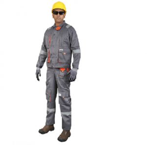 Vaultex VKT 100% Twill Pant & Shirt With Reflectives - European Style Grey