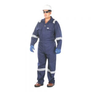 Vaultex VON 100% Cotton Coverall, With Reflective Navy Blue