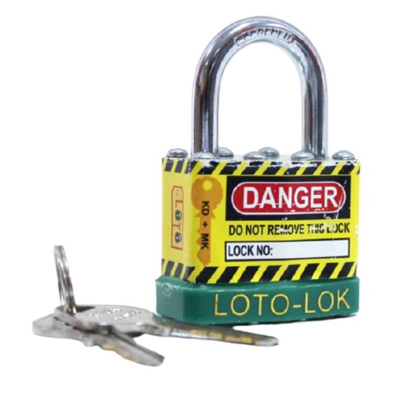 Loto Lok 2PTPSGKDS24 Laminated Steel Safety Lockout Padlock Green(MOQ of 3 Pcs)