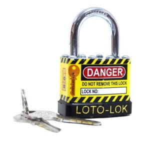 Loto Lok 2PTPSNKDS24 Laminated Steel Safety Lockout Padlock Noir(Black)(MOQ of 3 Pcs)