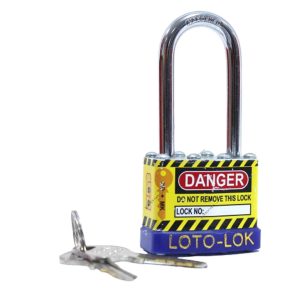 Loto Lok 2PTPSPKDL47 Laminated Steel Safety Long Shackle Lockout Padlock Purple(MOQ of 3 Pcs)