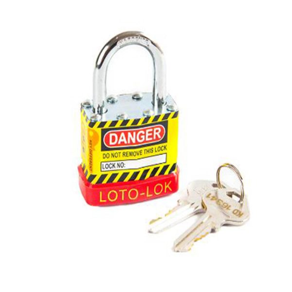 Loto Lok 2PTPSRKDS24 Laminated Steel Safety Lockout Padlock Red(MOQ of 3 Pcs)