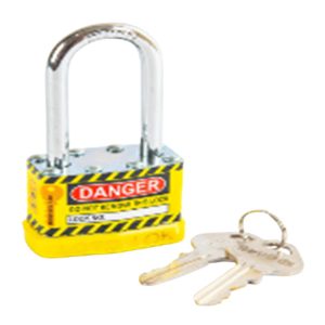 Loto Lok 2PTPSYKDL47 Laminated Steel Safety Long Shackle Lockout Padlock Yellow(MOQ of 3 Pcs)