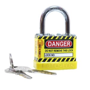 Loto Lok 2PTPSYKDS24 Laminated Steel Safety Lockout Padlock Yellow(MOQ of 3 Pcs)