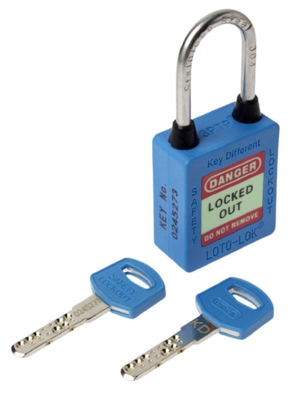 Loto Lok 3PTPBKDN40 3-PTP (Three Point Traceability Padlock) Blue(MOQ of 2 Pcs)