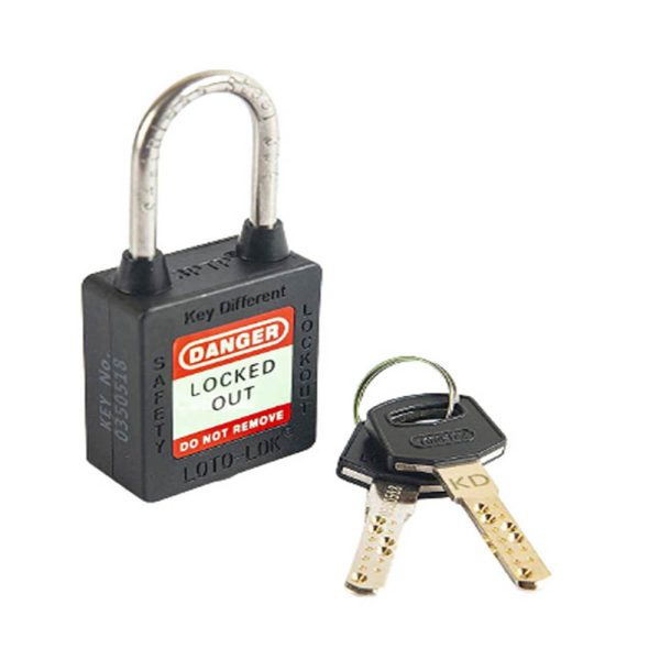 Loto Lok 3PTPNKDN40 3-PTP (Three Point Traceability Padlock) Noir (Black)(MOQ of 2 Pcs)