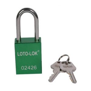 Loto Lok PD-ALGNKDS38 Aluminium Safety Padlock Green(MOQ of 2 Pcs)
