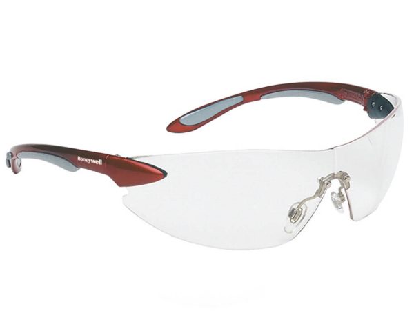 Honeywell AJS 1017081 Ignite Eyewear Clear Fog Ban Red Silver ( With Cord )(MOQ of 20 Pcs)