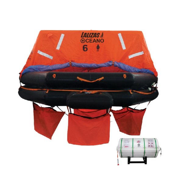 Lalizas 79874 Liferaft SOLAS OCEANO, Throw Overboard,25 prs,canister (A)