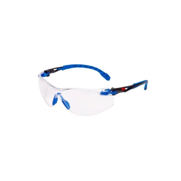 3M Solus 1000 Safety Glasses, Blue/Black frame, Scotchgard Anti-Fog / Anti-Scratch Coating (K&N), Clear Lens, S1101SGAF-EU