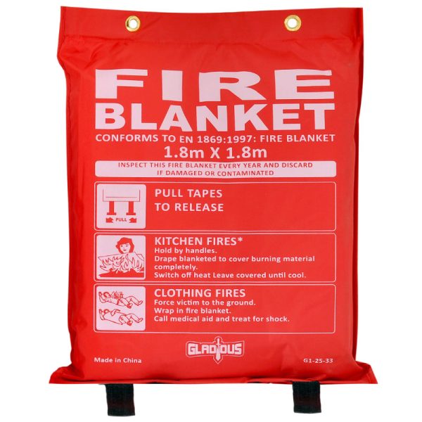 Gladious G125332022 Fire Blanket 1.8 Metres x 1.8 Metres (6 feets X 6 feets)