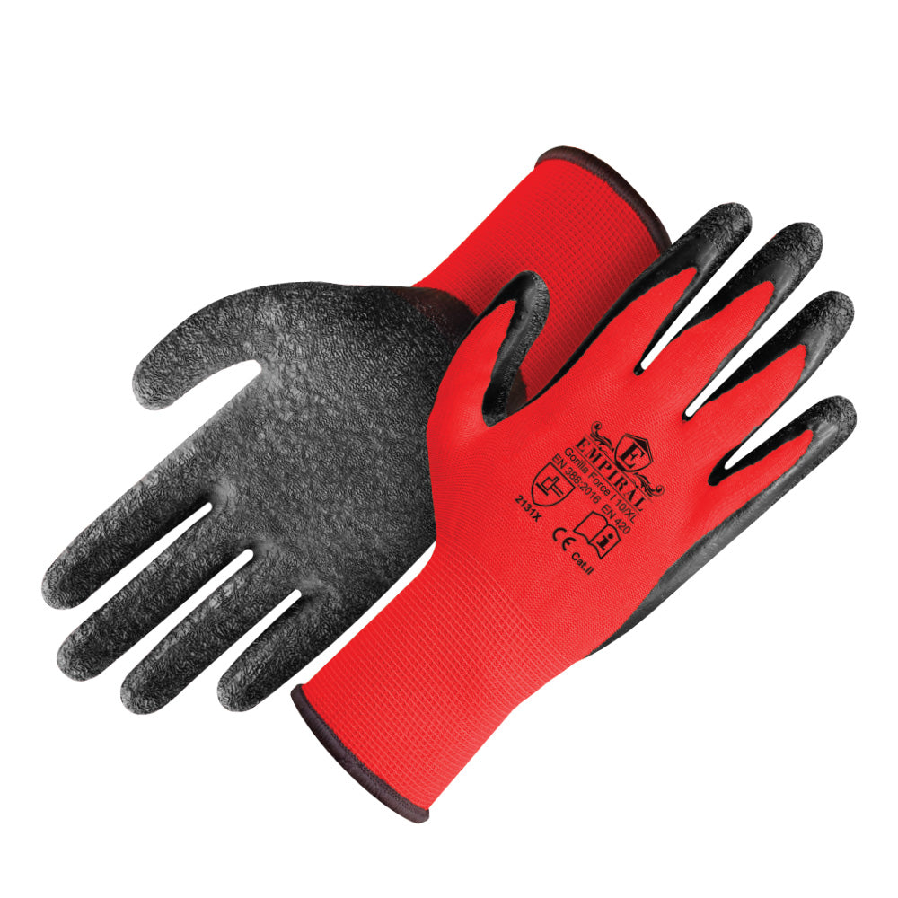 Empiral E124572821 Gorilla FORCE I Latex / Palm Coated Gloves Large(MOQ OF  24 Pairs) - Fire Supplies