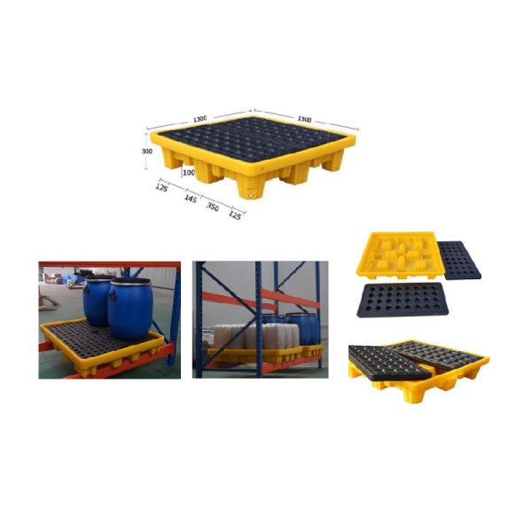 SAI-U DP004H 4 Drum Spill Pallet With Grid