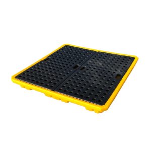 sai-u-dp004l-4-drum-spill-pallet-with-grid-low-profile