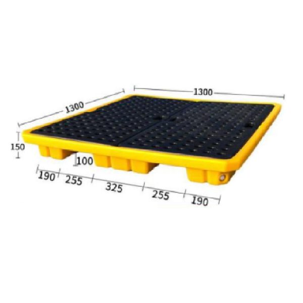 SAI-U DP004L 4 Drum Spill Pallet With Grid Low Profile