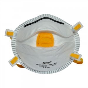 Eyevex Respirator ER 3302 SLV FFP3 NR Dust/Mist Mask With Valve - Pack of 5 Pcs (MOQ-3 Packs)