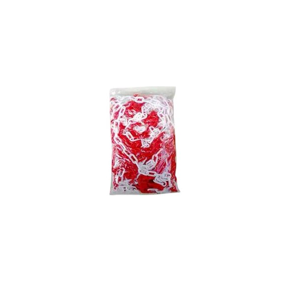 Traffic Safety CH 550 Plastic Barricade Chain, Size 6mm x 25M, Red & White