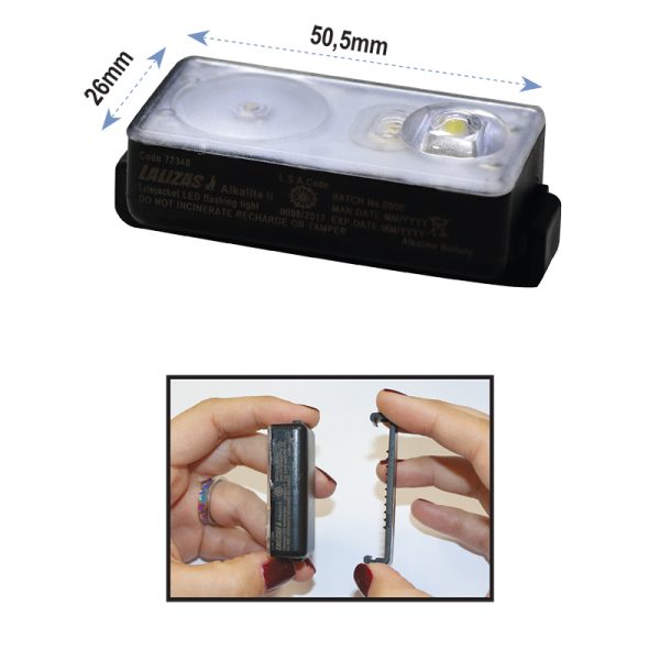 Lalizas - Lifejacket LED Flashing Light Alkalite-II, USCG SOLAS/MED