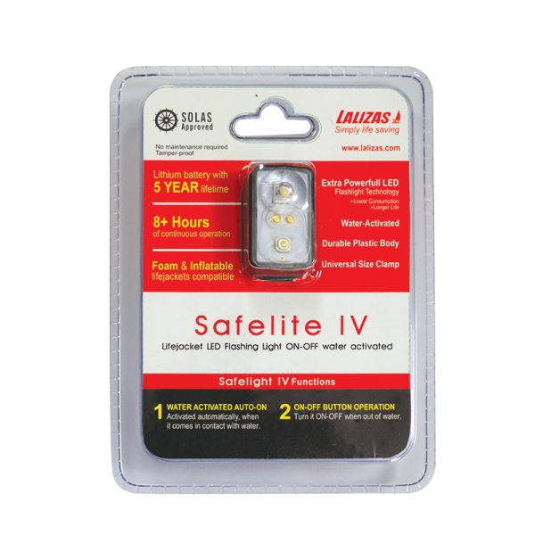 Lalizas - Lifejacket LED Flashing Light Safelite-IV, USCG SOLAS/MED, BLIS