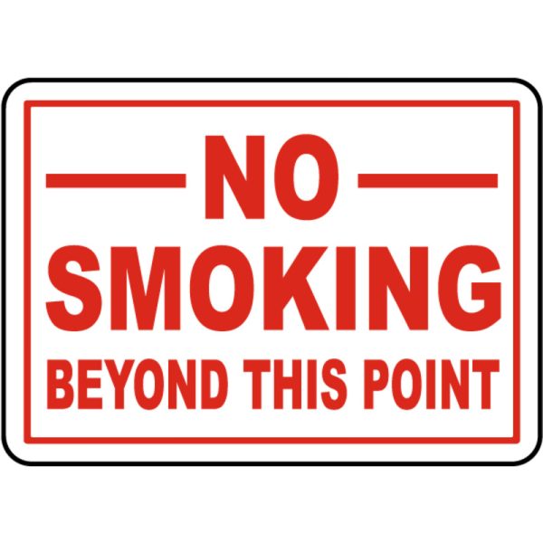 No Smoking Beyond This Point Sign Landscape (MOQ of 5 Pcs)