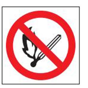 Prohibition safety sign - No Naked Flames