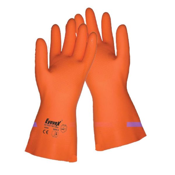 Eyevex - Flockline Latex Industrial Gloves SHD 028(MOQ OF 20 Pairs)