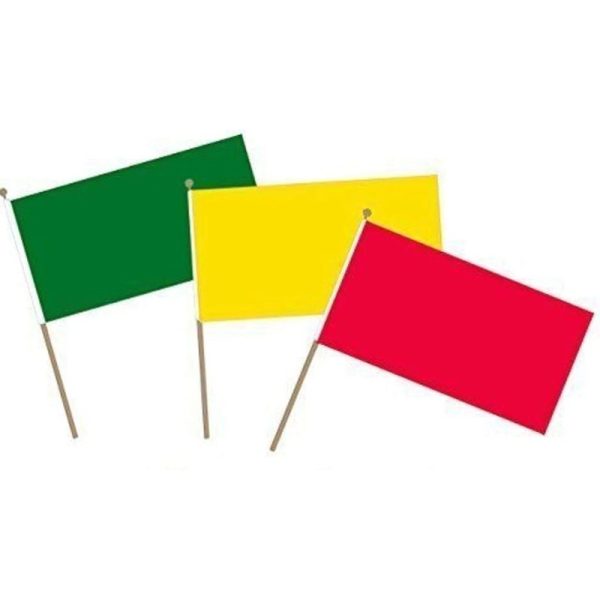 Traffic Light Hand Waving Flags