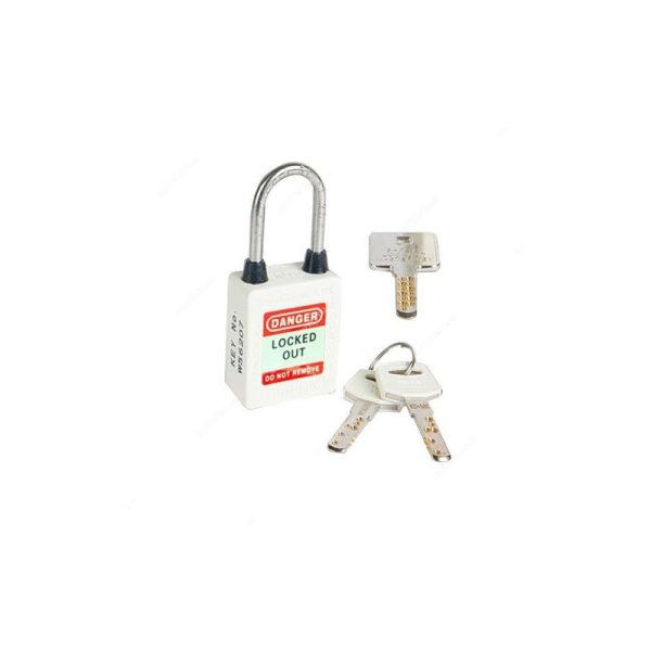 Loto-Lok - Three Point Traceability Lockout Padlock, White - 3PTPWKDMKR40