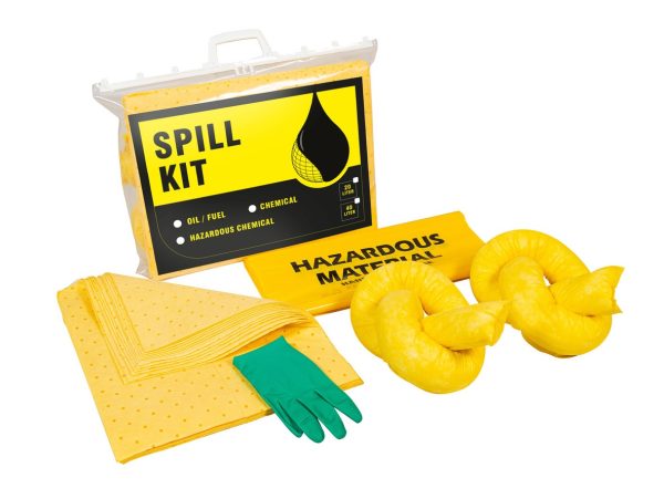 Spill Kit in Transparent Carry Bag for Chemical, 20 Liters