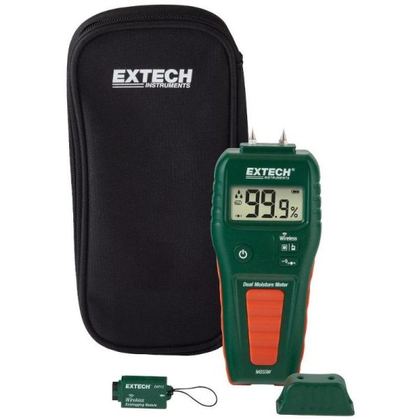 Extech - Wireless Datalogging Pin/Pinless Moisture Meter - MO55W