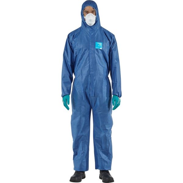 Ansell - Coverall with 3-piece Hood, 2-way Front ipper with Re-Sealable Storm Flap and Finger Loops, MOQ-10Pcs - MICROGARD 1500 PLUS/1500 PLUS Stitched - Model 111