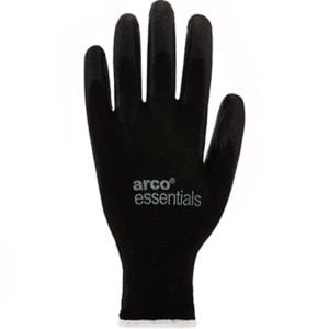 Arco - Essentials Black PU-Coated Polyester Work Gloves, 24 Pairs - 14A1609
