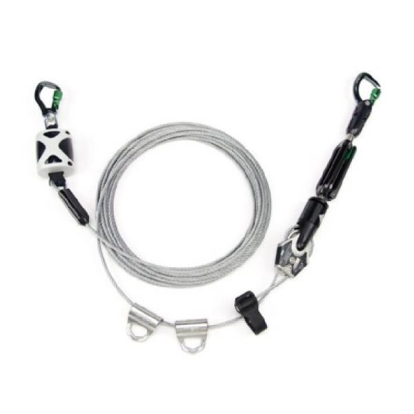 MSA - Temporary Cable Horizontal Lifeline for 2 Workers 100 ft with Bypass Shuttles - 10219290